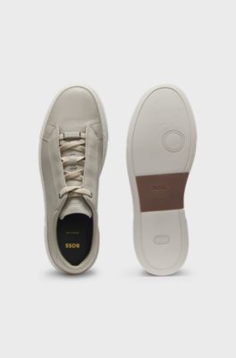 Gary grained-leather trainers with XL EXTRALIGHT&reg; outsole, Light Beige
