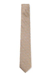 Printed silk tie and pocket square gift set, Brown