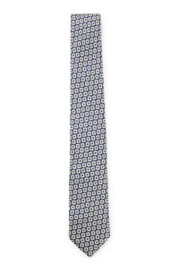 Printed silk tie and pocket square gift set, Dark Blue