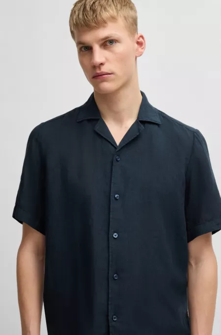 Regular-fit shirt in linen