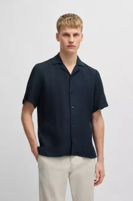 Regular-fit shirt in linen