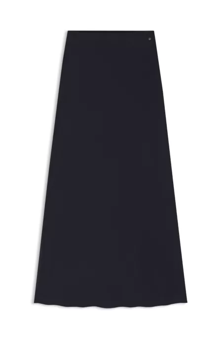 Maxi skirt in crinkle satin