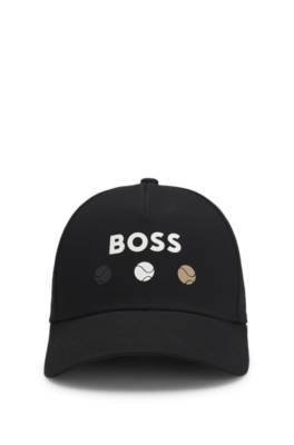 Cotton-twill cap with tennis artwork