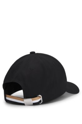 Cotton-twill cap with tennis artwork, Black