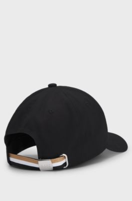 Cotton-twill cap with tennis artwork, Black