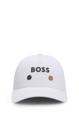 Gorra en sarga de algod&oacute;n con dise&ntilde;o de tenis, Blanco