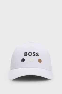 Cotton-twill cap with tennis artwork, White