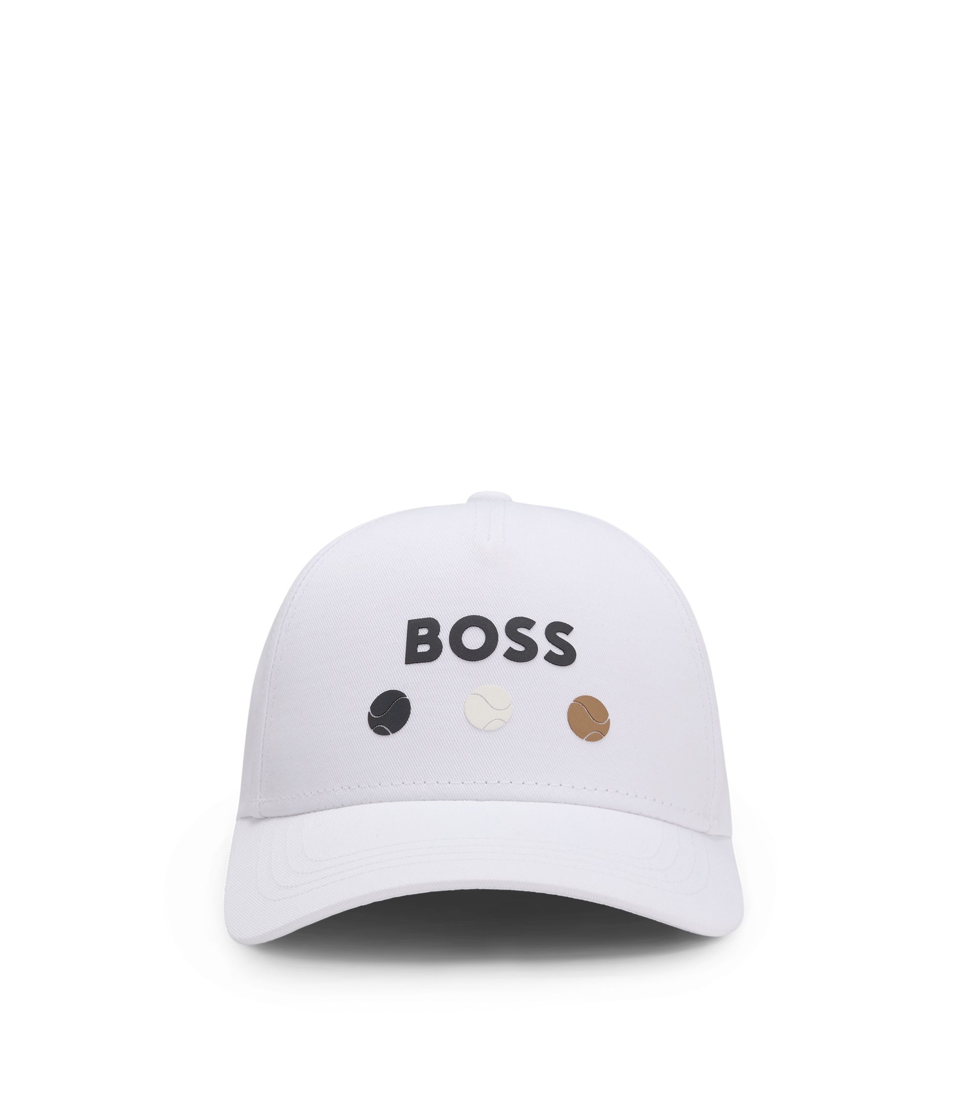 Cappellino BOSS Zed-B-Icon – Unisex, Bianco, 100% Cotone (65% Riciclato), Design Moderno