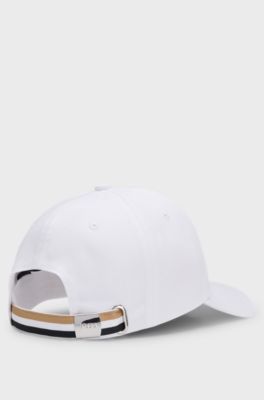 Cotton-twill cap with tennis artwork, White