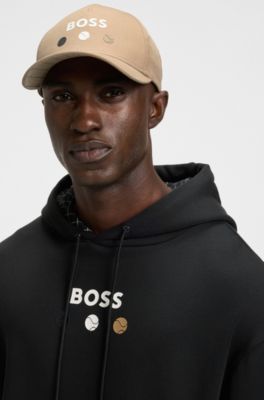 Cotton-twill cap with tennis artwork, Beige