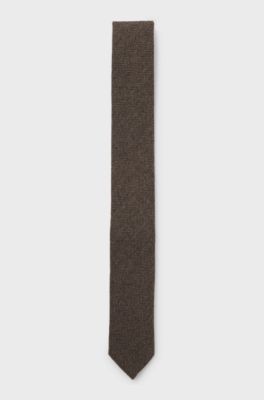 Formal tie with herringbone weave, Brown