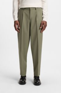 Relaxed-fit trousers in machine-washable stretch fabric, Green