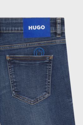 Skinny-fit jeans in quartz-blue stretch denim, Blue
