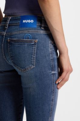Skinny-fit jeans in quartz-blue stretch denim, Blue