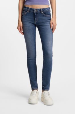 Skinny-fit jeans in quartz-blue stretch denim, Blue