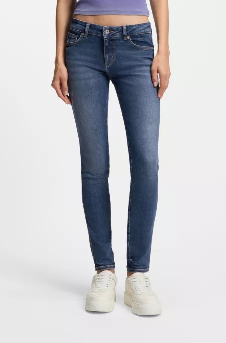 Skinny-fit jeans in quartz-blue stretch denim