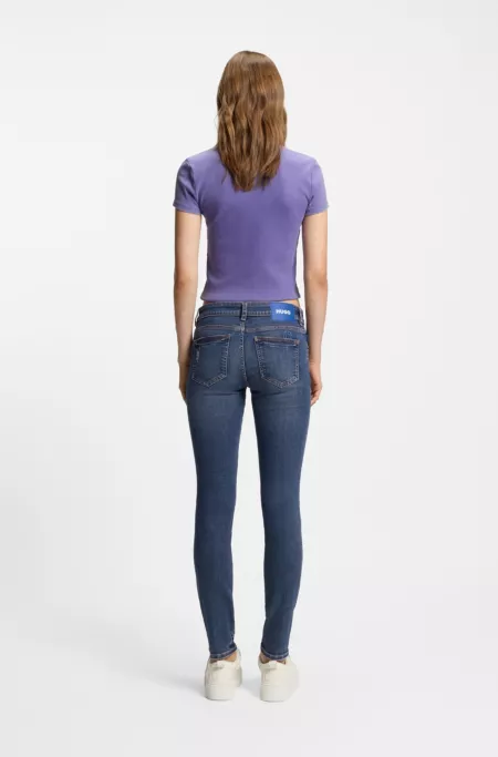 Skinny-fit jeans in quartz-blue stretch denim