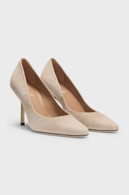 Suede pumps with GAIT-TECH&reg; comfort insole, Light Beige
