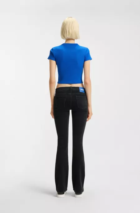 Jean évasé en denim stretch noir confortable