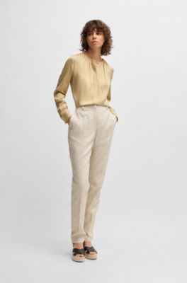 Wedge espadrilles with leather straps, Black