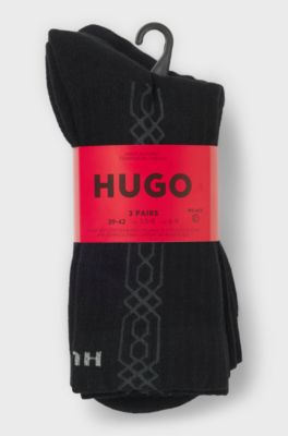 Three-pack of short socks with logo details, Black