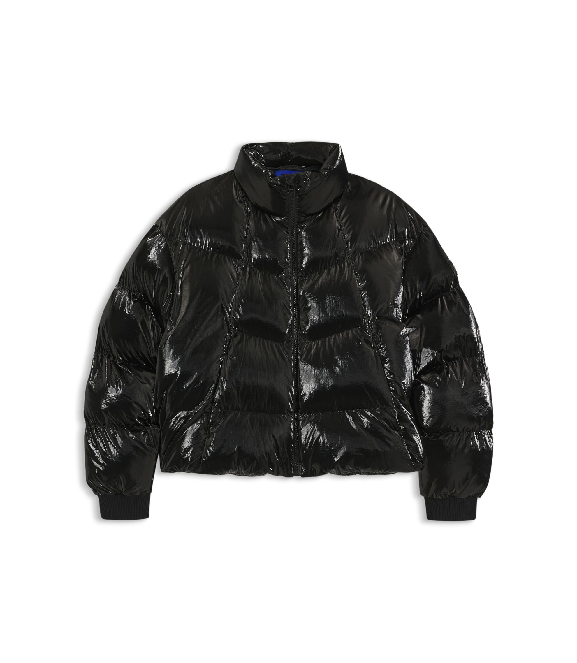 HUGO - High-sheen puffer jacket with silicone logo badge - Black