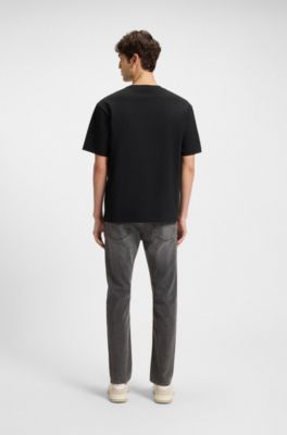 Relaxed-fit T-shirt in cotton with logo artwork, Black