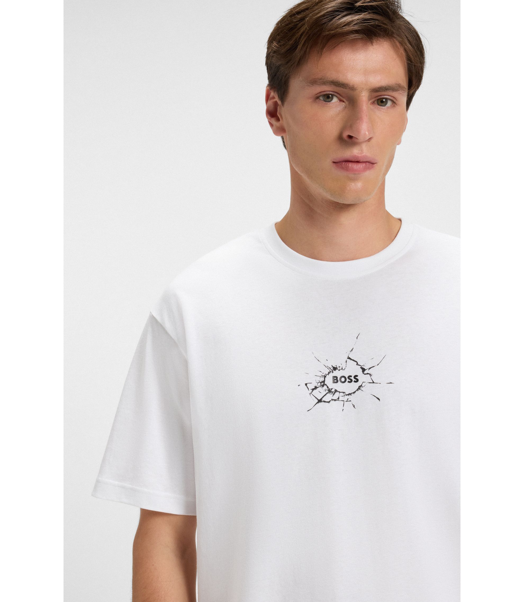 BOSS - リラックスフィットTシャツ コットン ロゴアートワーク