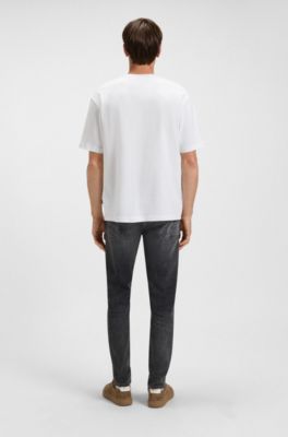 Relaxed-fit T-shirt in cotton with logo artwork, White