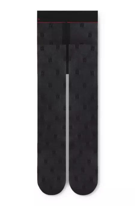 30-denier tights with stacked-logo motif