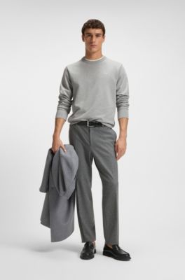 Cotton-terry sweatshirt with tonal logo, Silver