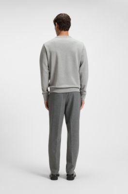 Cotton-terry sweatshirt with tonal logo, Silver