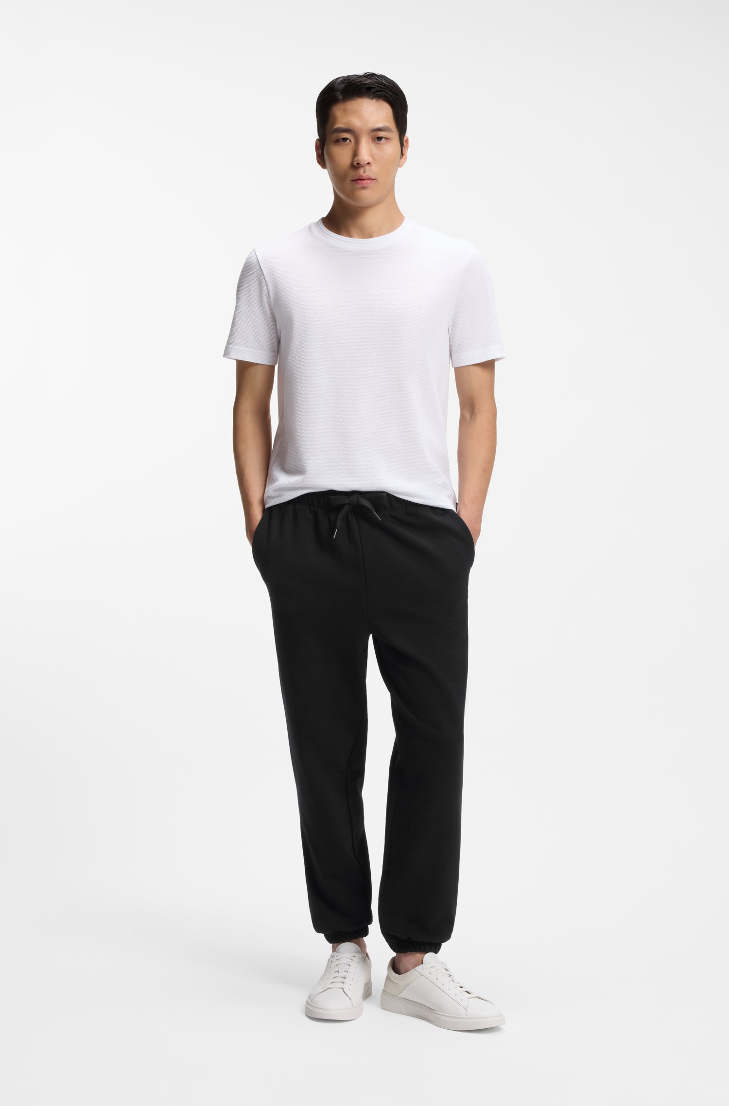 Boss Cotton-terry tracksuit bottoms with logo detail byxor herr – bild 2