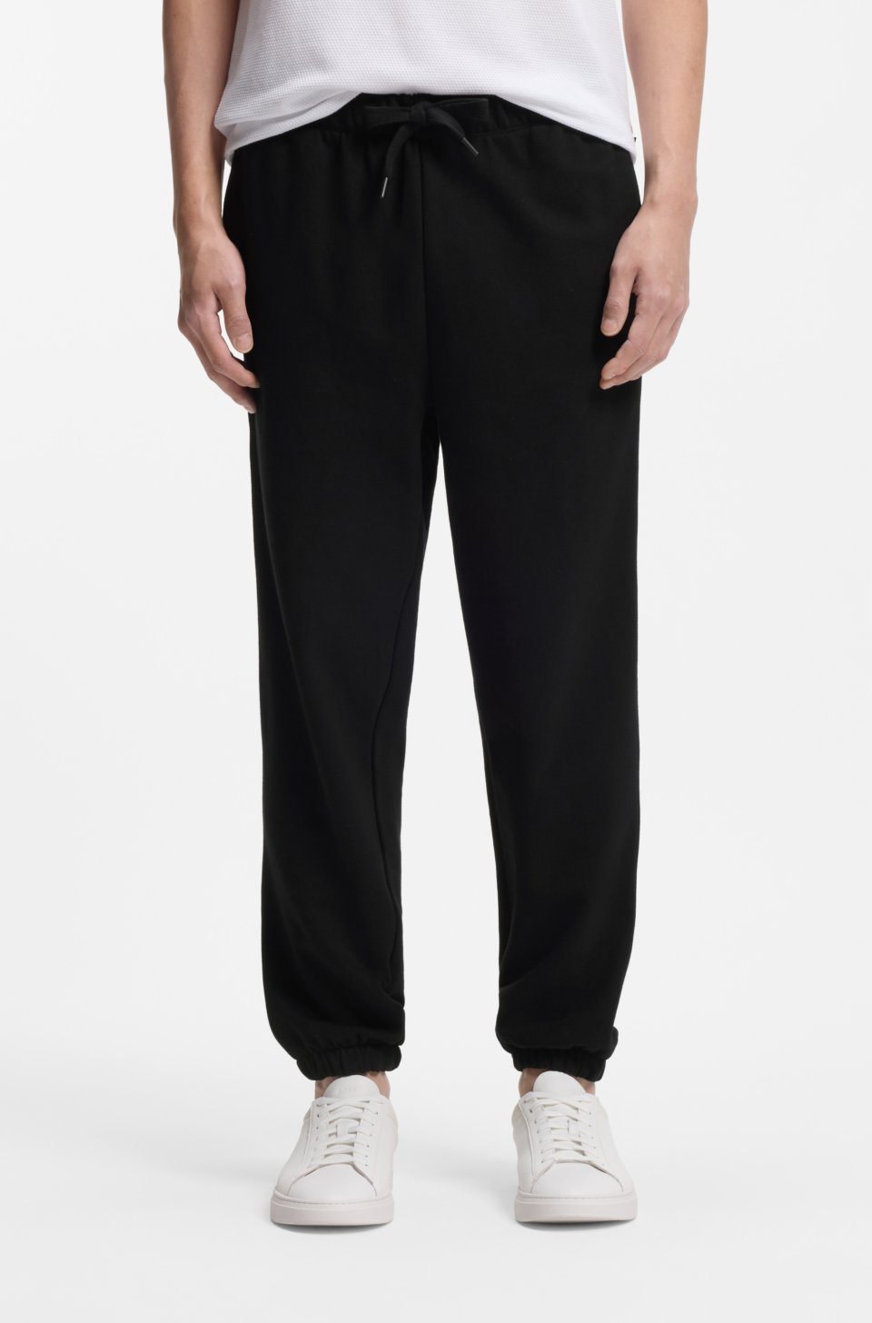 Cotton-terry tracksuit bottoms with logo detail