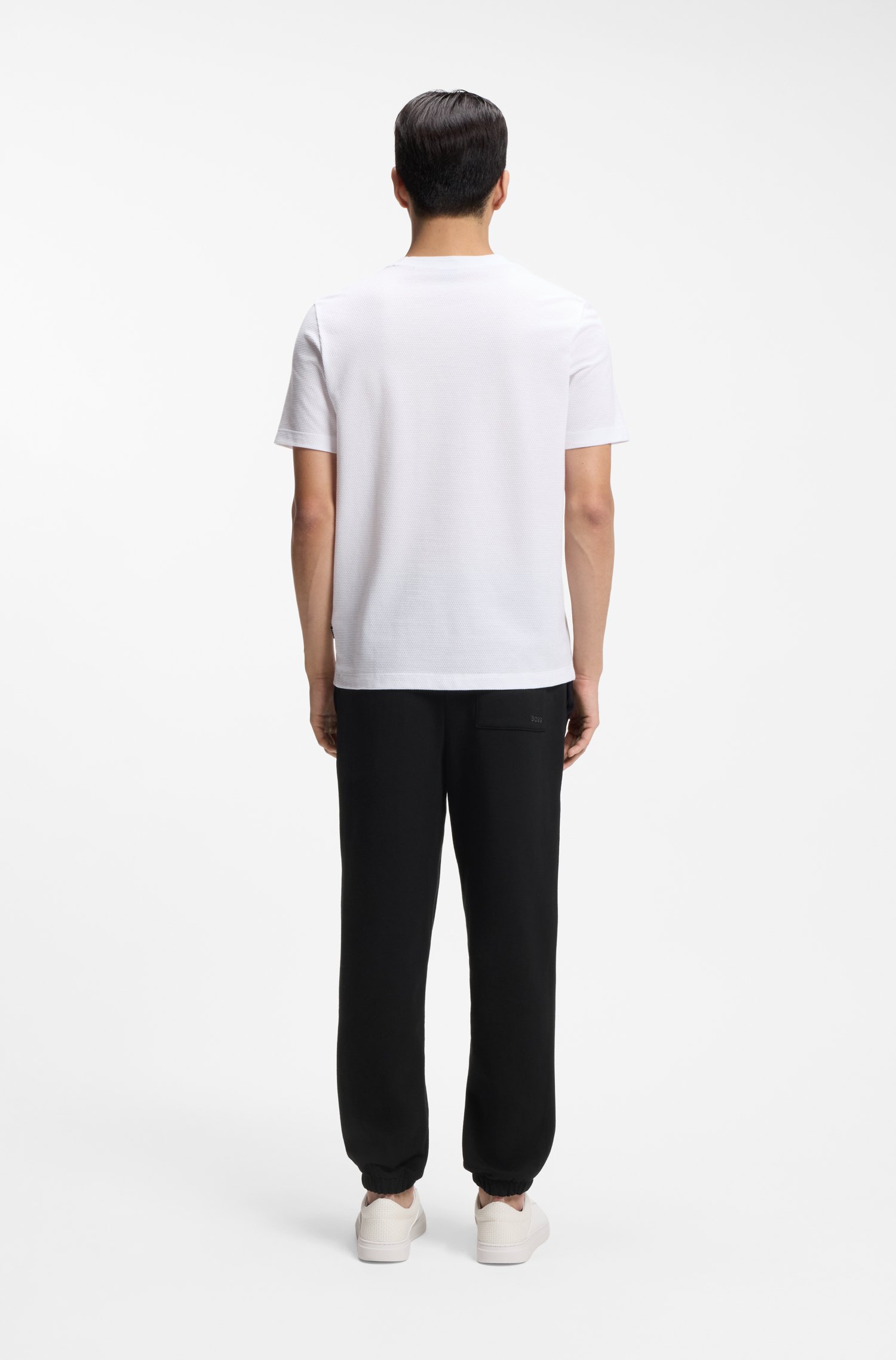 Boss Cotton-terry tracksuit bottoms with logo detail byxor herr – bild 3