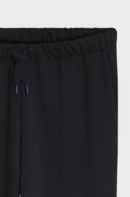 Cotton-terry tracksuit bottoms with logo detail, Dark Blue