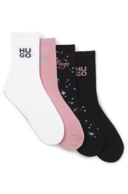 Gift-boxed four-pack of regular-length socks, White / Black