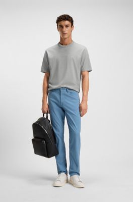 Cotton-jersey T-shirt with tonal logo, Silver