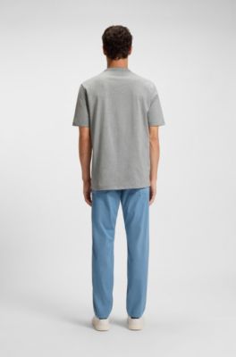 Cotton-jersey T-shirt with tonal logo, Silver