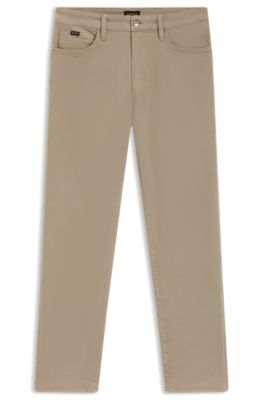 Cosy-touch jeans in comfort-stretch denim, Beige
