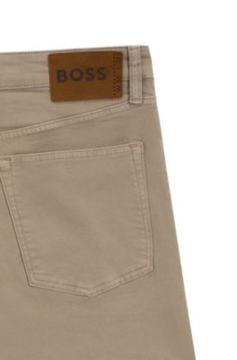 Cosy-touch jeans in comfort-stretch denim, Beige