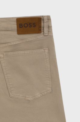 Cosy-touch jeans in comfort-stretch denim, Beige