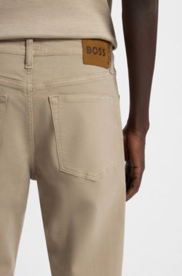 Cosy-touch jeans in comfort-stretch denim, Beige