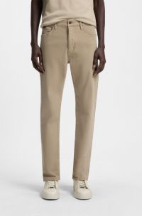 Cosy-touch jeans in comfort-stretch denim, Beige