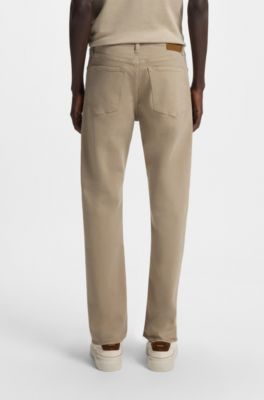 Jeans i comfort stretch-denim med en mysig k&auml;nsla, Beige