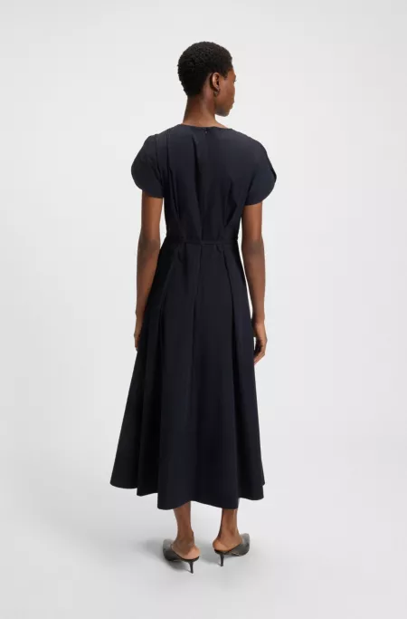 Robe en coton mélangé avec ceinture à boucle