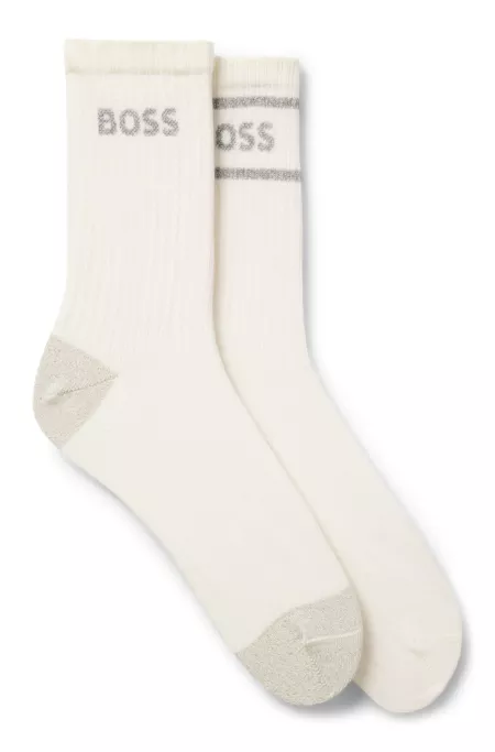 Two-pack of short-length socks with sparkly logos