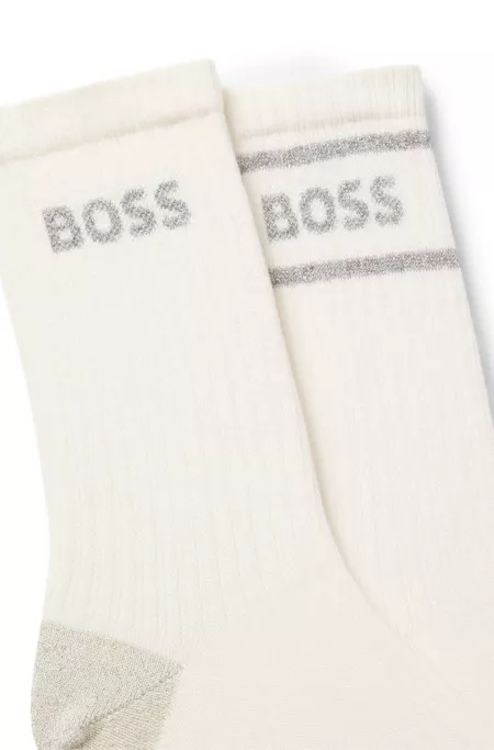 Two-pack of short-length socks with sparkly logos