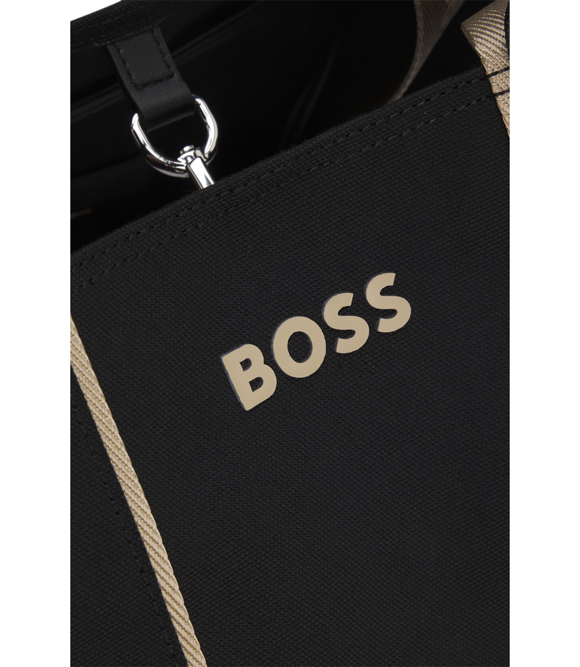 BOSS - テクスチャード トートバッグ ロゴストラップ - ブラック