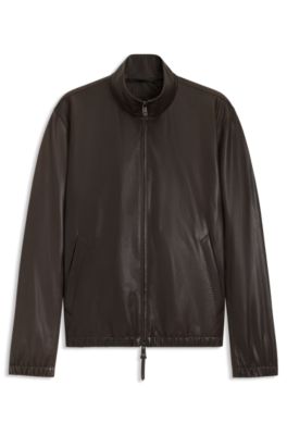 Regular-fit jacket in nappa leather, Dark Brown